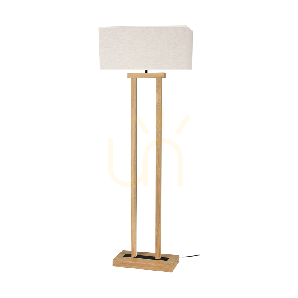 Check Hakon Floor Lamp, Oiled Oak/Black, Beige Lampshade, 1xE27 + 2xLED 40 W, 56 cm Hakon Floor Lamp, Oiled Oak/Black, Beige Lampshade, 1xE27 + 2xLED 40 W, 56 cm