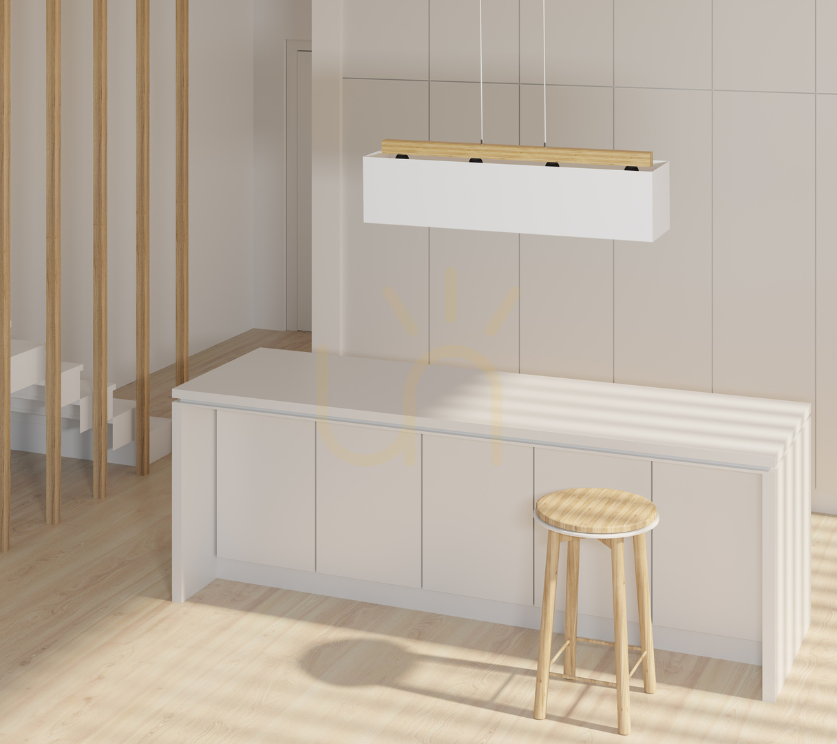 Display Hakon Pendant Light, Oiled Oak, White Shade, 4xE27, 90 cm Hakon Pendant Light, Oiled Oak, White Shade, 4xE27, 90 cm