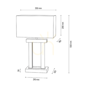 Hakon Table Lamp, Oiled Oak/Matte Nickel, White Lampshade, 1xE27 + 2xLED 40 W, 35 cm small 5