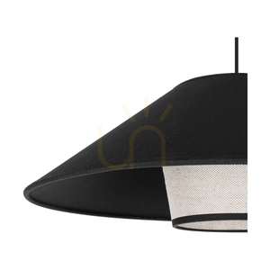 Amigo Pendant Light, Oiled Oak, Beige/Black Shade, 1xE27, Ø70 cm 3 Amigo Pendant Light, Oiled Oak, Beige/Black Shade, 1xE27, Ø70 cm small 3