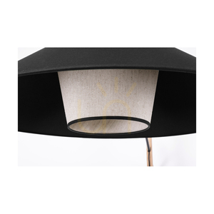 Amigo Floor Lamp, Oiled Oak/Black, Beige/Black Lampshade, 1xE27, 160 cm 2 Amigo Floor Lamp, Oiled Oak/Black, Beige/Black Lampshade, 1xE27, 160 cm small 2