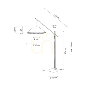 Amigo Floor Lamp, Oiled Oak/Black, Beige/Black Lampshade, 1xE27, 160 cm 4 Amigo Floor Lamp, Oiled Oak/Black, Beige/Black Lampshade, 1xE27, 160 cm small 4
