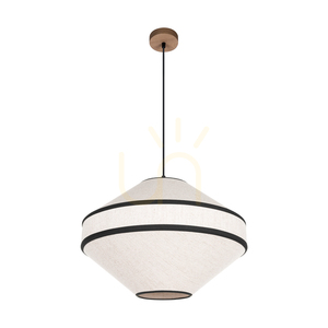 Amigo Pendant Light, Oiled Oak, Beige Shade, 1xE27, Ø48 cm 0 Amigo Pendant Light, Oiled Oak, Beige Shade, 1xE27, Ø48 cm small 0