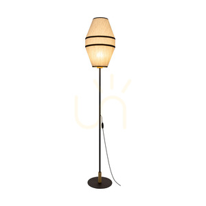 Amigo Floor Lamp, Black/Oiled Oak, Beige Lampshade, 1xE27, Ø30 cm 1 Amigo Floor Lamp, Black/Oiled Oak, Beige Lampshade, 1xE27, Ø30 cm small 1