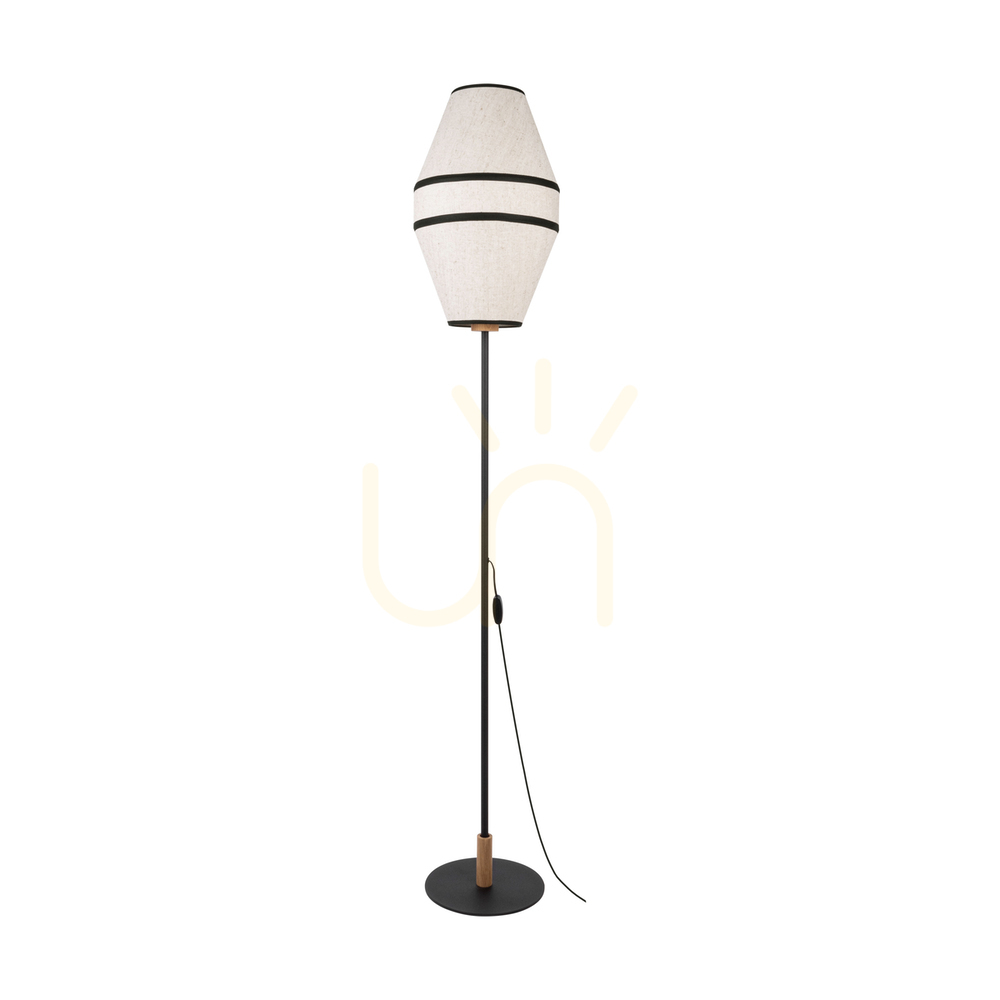 Check Amigo Floor Lamp, Black/Oiled Oak, Beige Lampshade, 1xE27, Ø30 cm Amigo Floor Lamp, Black/Oiled Oak, Beige Lampshade, 1xE27, Ø30 cm