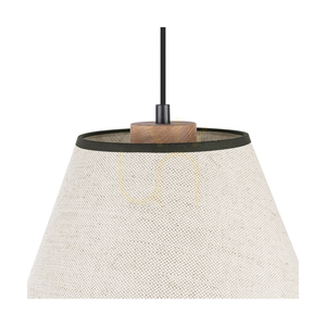 Amigo Pendant Light, Oiled Oak, Beige Shade, 1xE27, Ø30 cm 2 Amigo Pendant Light, Oiled Oak, Beige Shade, 1xE27, Ø30 cm small 2