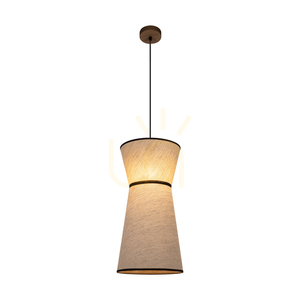 Amigo Pendant Light, Oiled Oak, Beige Shade, 1xE27, Ø30 cm small 1