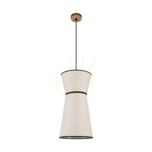 Amigo Pendant Light, Oiled Oak, Beige Shade, 1xE27, Ø30 cm small 0