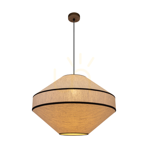 Amigo Pendant Light, Oiled Oak, Beige Shade, 1xE27, Ø75 cm 1 Amigo Pendant Light, Oiled Oak, Beige Shade, 1xE27, Ø75 cm small 1