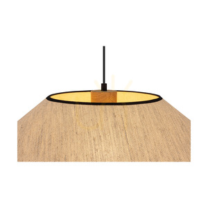 Amigo Pendant Light, Oiled Oak, Beige Shade, 1xE27, Ø75 cm 3 Amigo Pendant Light, Oiled Oak, Beige Shade, 1xE27, Ø75 cm small 3