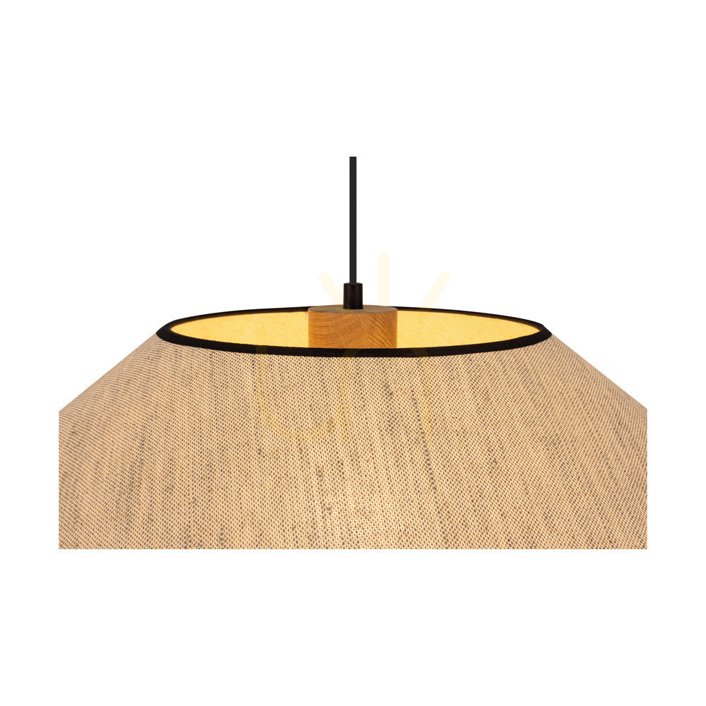 Display Amigo Pendant Light, Oiled Oak, Beige Shade, 1xE27, Ø75 cm Amigo Pendant Light, Oiled Oak, Beige Shade, 1xE27, Ø75 cm