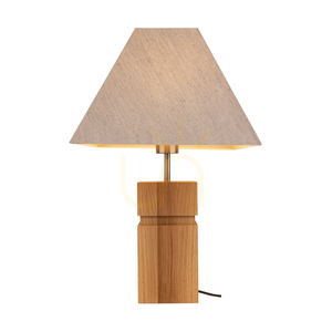 Forte Table Lamp, Oiled Oak/Matte Nickel, Beige Lampshade, 1xE27, 35 cm 1 Forte Table Lamp, Oiled Oak/Matte Nickel, Beige Lampshade, 1xE27, 35 cm small 1