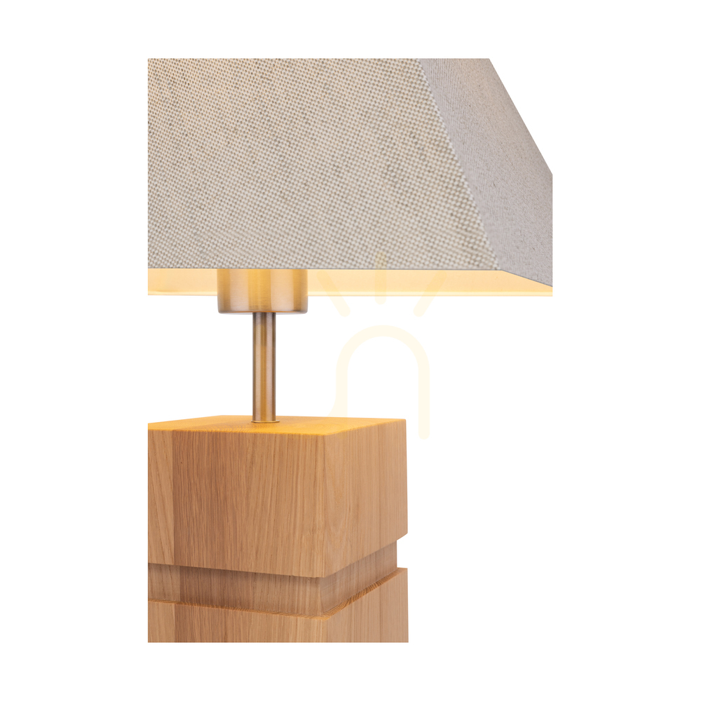 Preview Forte Table Lamp, Oiled Oak/Matte Nickel, Beige Lampshade, 1xE27, 35 cm Forte Table Lamp, Oiled Oak/Matte Nickel, Beige Lampshade, 1xE27, 35 cm