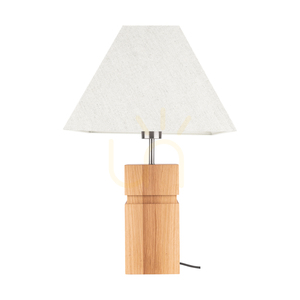 Forte Table Lamp, Oiled Oak/Matte Nickel, Beige Lampshade, 1xE27, 35 cm 0 Forte Table Lamp, Oiled Oak/Matte Nickel, Beige Lampshade, 1xE27, 35 cm small 0