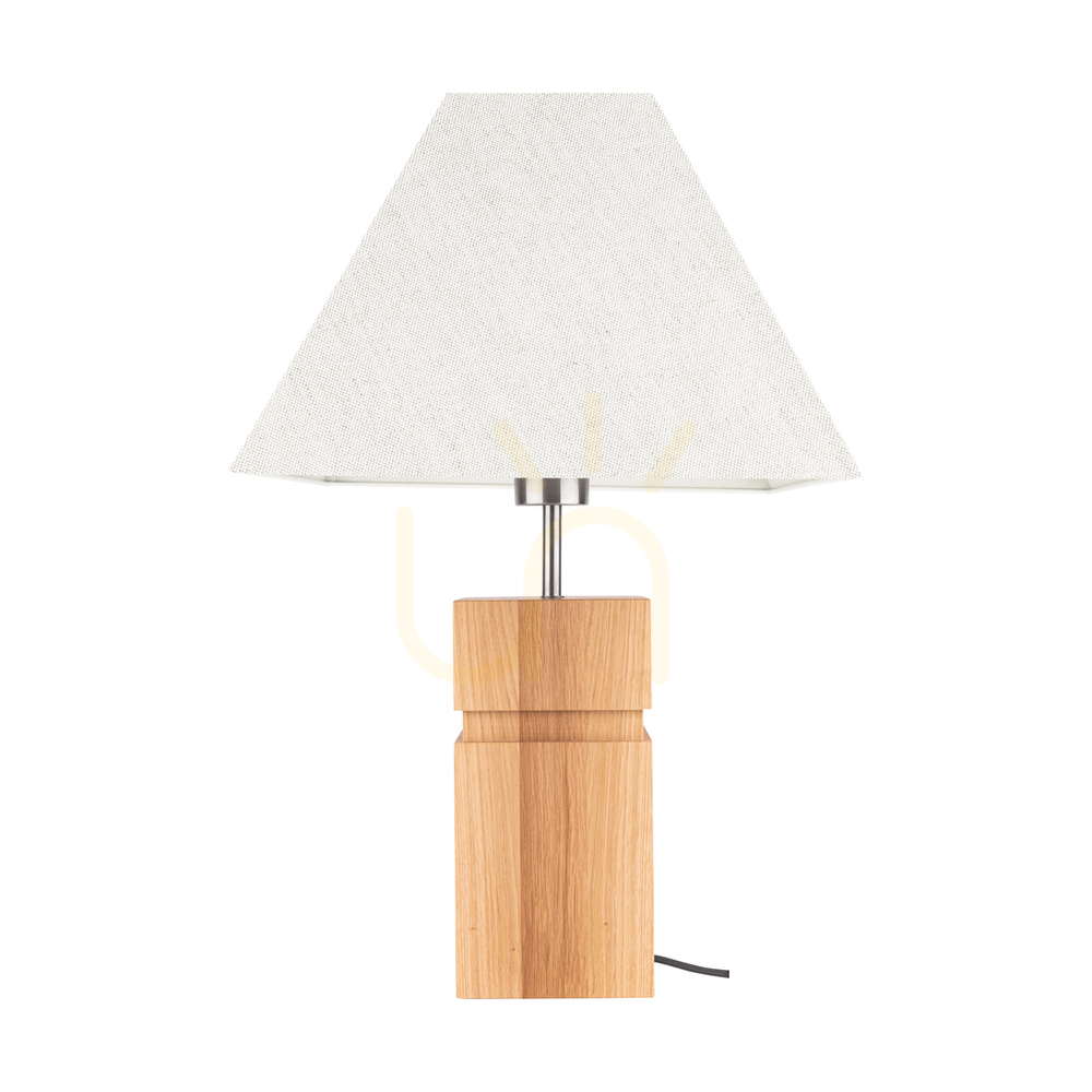 Check Forte Table Lamp, Oiled Oak/Matte Nickel, Beige Lampshade, 1xE27, 35 cm Forte Table Lamp, Oiled Oak/Matte Nickel, Beige Lampshade, 1xE27, 35 cm