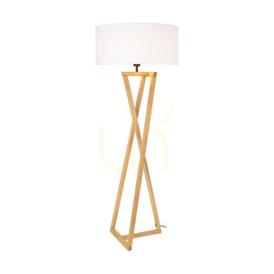 Clessidra Floor Lamp, Oiled Oak/Matte Nickel, White Lampshade, 1xE27, Ø58 cm 1 Clessidra Floor Lamp, Oiled Oak/Matte Nickel, White Lampshade, 1xE27, Ø58 cm small 1