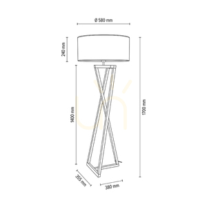 Clessidra Floor Lamp, Oiled Oak/Matte Nickel, White Lampshade, 1xE27, Ø58 cm 5 Clessidra Floor Lamp, Oiled Oak/Matte Nickel, White Lampshade, 1xE27, Ø58 cm small 5