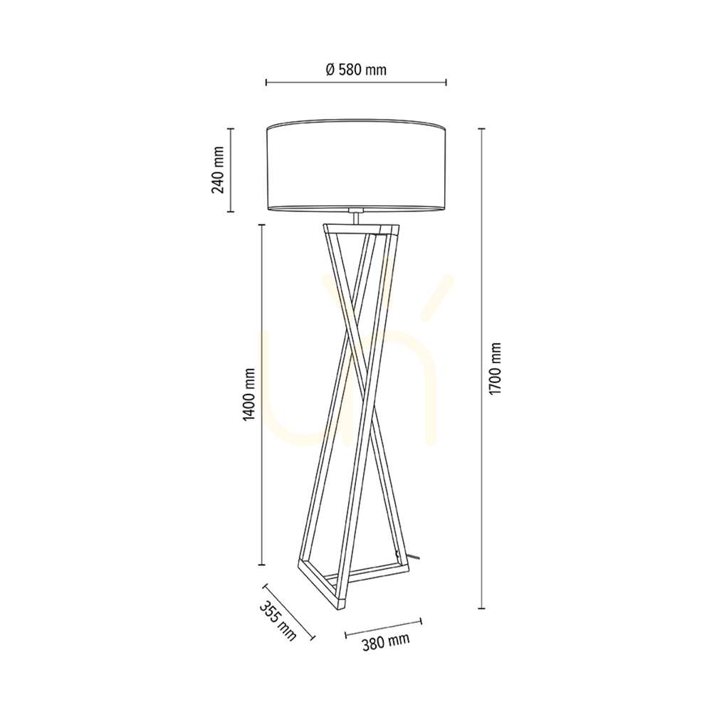 Check Clessidra Floor Lamp, Oiled Oak/Matte Nickel, White Lampshade, 1xE27, Ø58 cm Clessidra Floor Lamp, Oiled Oak/Matte Nickel, White Lampshade, 1xE27, Ø58 cm