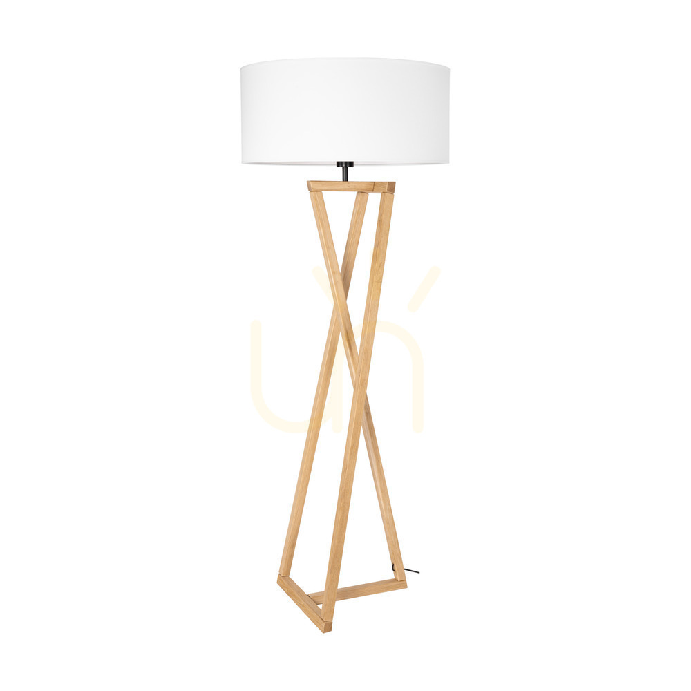 Check Clessidra Floor Lamp, Oiled Oak/Matte Nickel, White Lampshade, 1xE27, Ø58 cm Clessidra Floor Lamp, Oiled Oak/Matte Nickel, White Lampshade, 1xE27, Ø58 cm