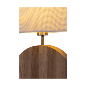 Logan Table Lamp, Oiled Oak/Matte Nickel, Cream and Silver Lampshade, 1xE27, 36 cm 3 Logan Table Lamp, Oiled Oak/Matte Nickel, Cream and Silver Lampshade, 1xE27, 36 cm small 3