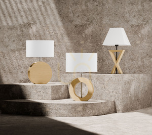 Logan Table Lamp, Oiled Oak/Matte Nickel, White Lampshade, 1xE27, 36 cm 1 Logan Table Lamp, Oiled Oak/Matte Nickel, White Lampshade, 1xE27, 36 cm small 1