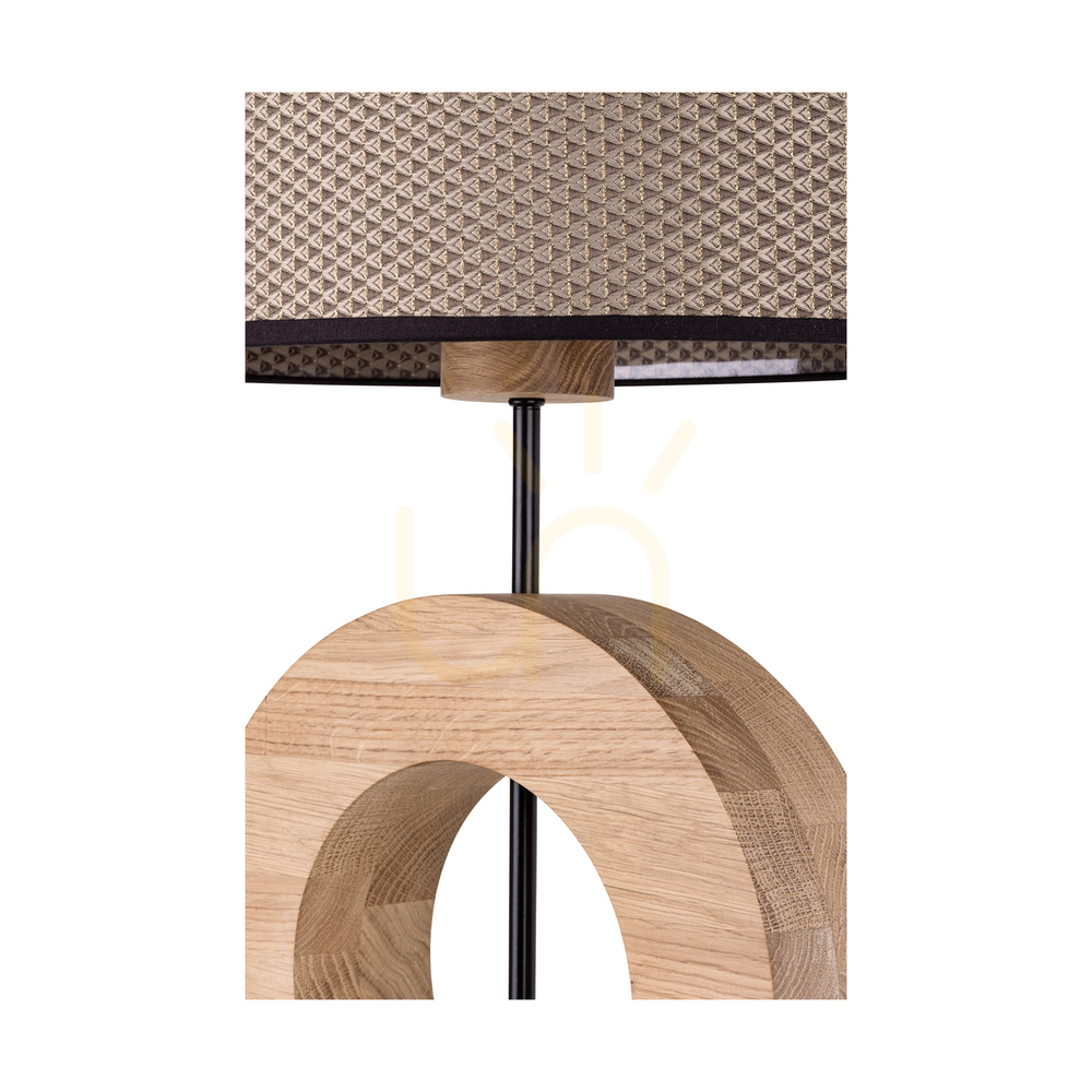 Preview Logan Table Lamp, Oiled Oak/Black, Brown-Black-Gold Lampshade, 1xE27, 36 cm Logan Table Lamp, Oiled Oak/Black, Brown-Black-Gold Lampshade, 1xE27, 36 cm
