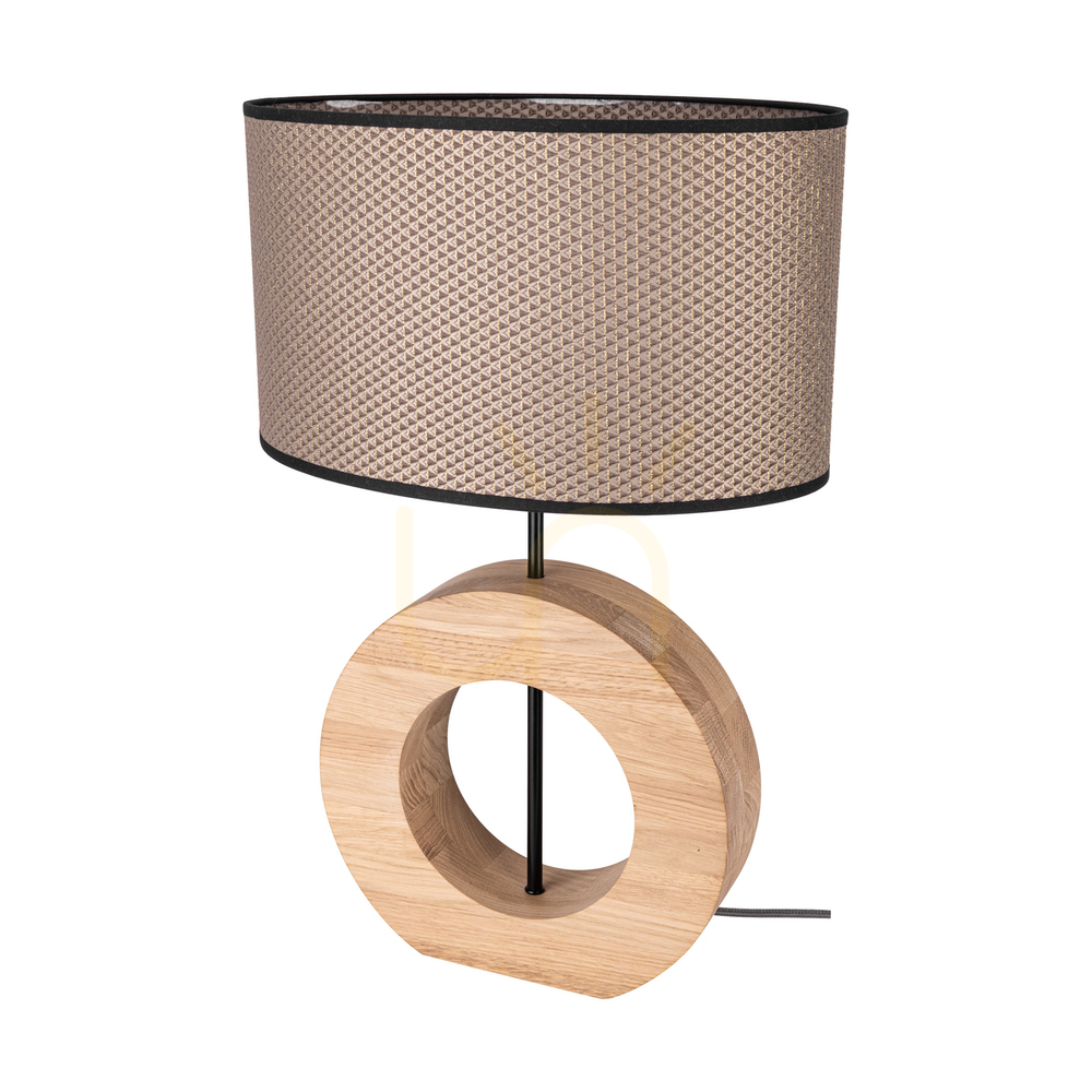 Check Logan Table Lamp, Oiled Oak/Black, Brown-Black-Gold Lampshade, 1xE27, 36 cm Logan Table Lamp, Oiled Oak/Black, Brown-Black-Gold Lampshade, 1xE27, 36 cm