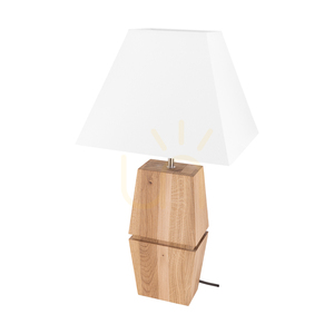 Logan Table Lamp, Oiled Oak/Matte Nickel, White Lampshade, 1xE27, 30 cm 0 Logan Table Lamp, Oiled Oak/Matte Nickel, White Lampshade, 1xE27, 30 cm small 0