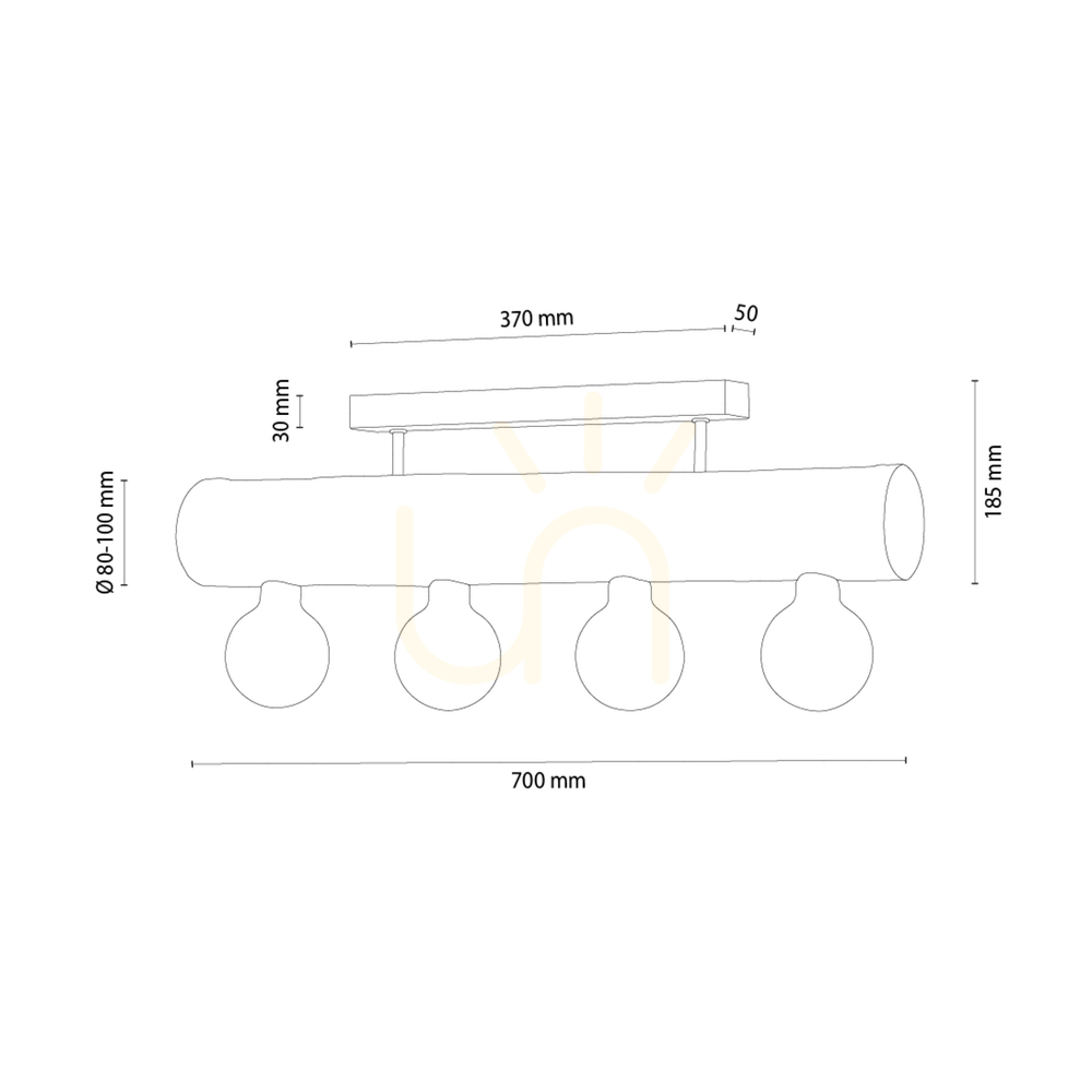 Preview Core Ceiling Light, Brown/Black, 4xE27, 70 cm Core Ceiling Light, Brown/Black, 4xE27, 70 cm