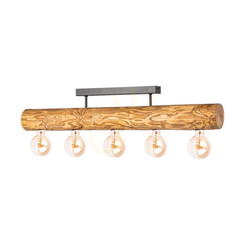 Check Core Ceiling Light, Brown/Black, 5xE27, 90 cm