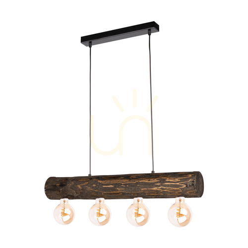 Check Core Pendant Light, Walnut/Black, 4xE27, 70 cm