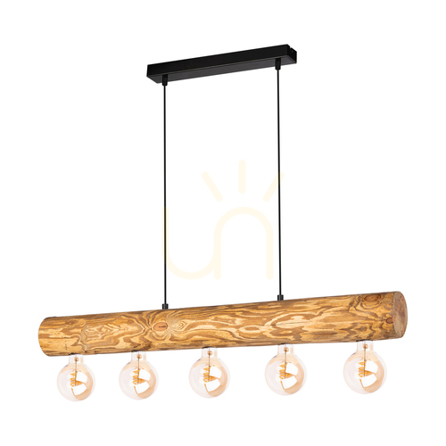 Check Core Pendant Light, Brown/Black, 5xE27, 90 cm