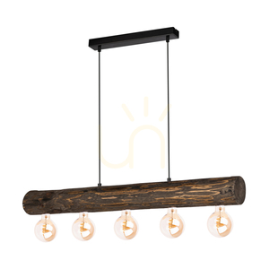Core Pendant Light, Walnut/Black, 5xE27, 90 cm 0 Core Pendant Light, Walnut/Black, 5xE27, 90 cm small 0