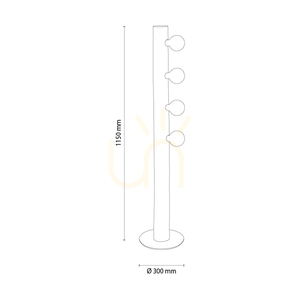 Core Floor Lamp, Brown/Black, 4xE27, Ø30 cm small 2