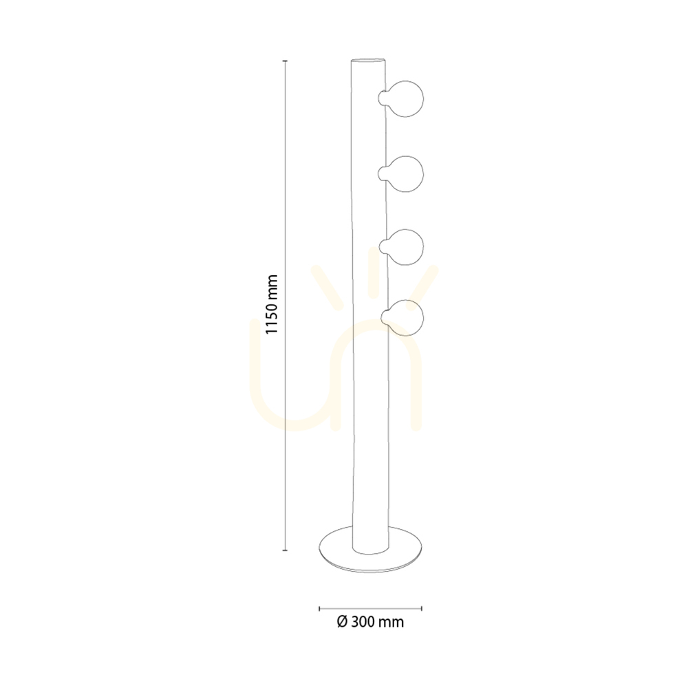 View Core Floor Lamp, Walnut/Black, 4xE27, Ø30 cm Core Floor Lamp, Walnut/Black, 4xE27, Ø30 cm