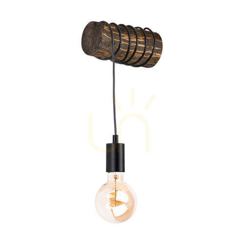 Check Hikari Wall Sconce, Walnut/Black, 1xE27, 20 cm