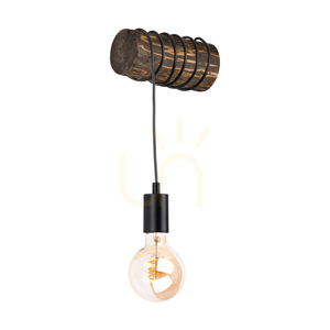 Hikari Wall Sconce, Walnut/Black, 1xE27, 20 cm small 0