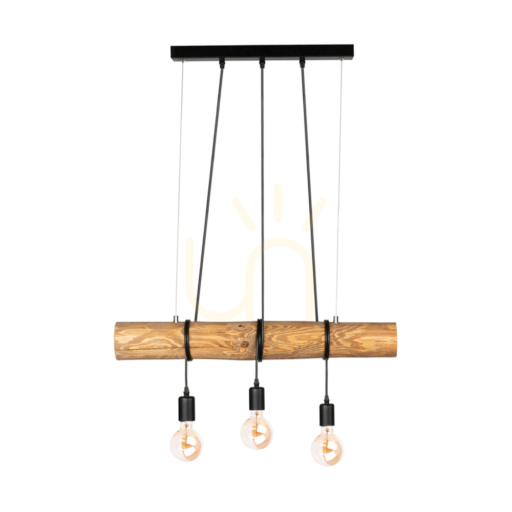 Check Hikari Pendant Light, Brown/Black, 3xE27, 70 cm Hikari Pendant Light, Brown/Black, 3xE27, 70 cm