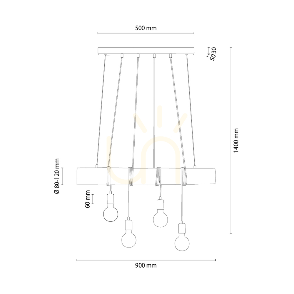 View Hikari Pendant Light, Brown/Black, 4xE27, 90 cm Hikari Pendant Light, Brown/Black, 4xE27, 90 cm