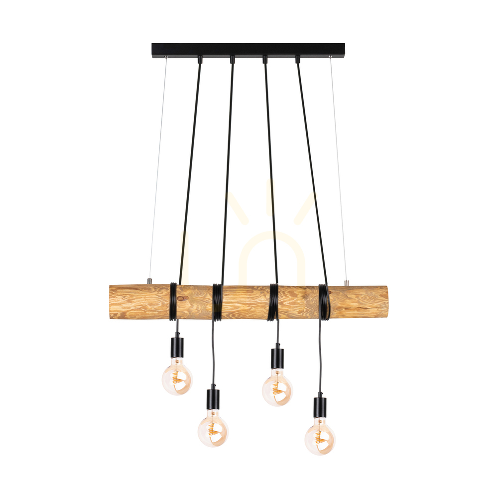 Check Hikari Pendant Light, Brown/Black, 4xE27, 90 cm Hikari Pendant Light, Brown/Black, 4xE27, 90 cm