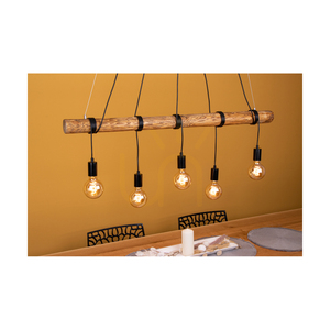Brinova Hikari Pine Pendant Light, Brown/Black, 5×E27, 115 cm small 1