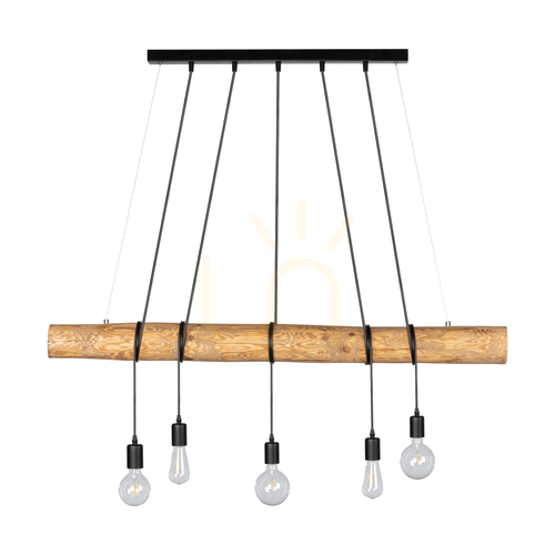 Check Hikari Pendant Light, Brown/Black, 5xE27, 115 cm