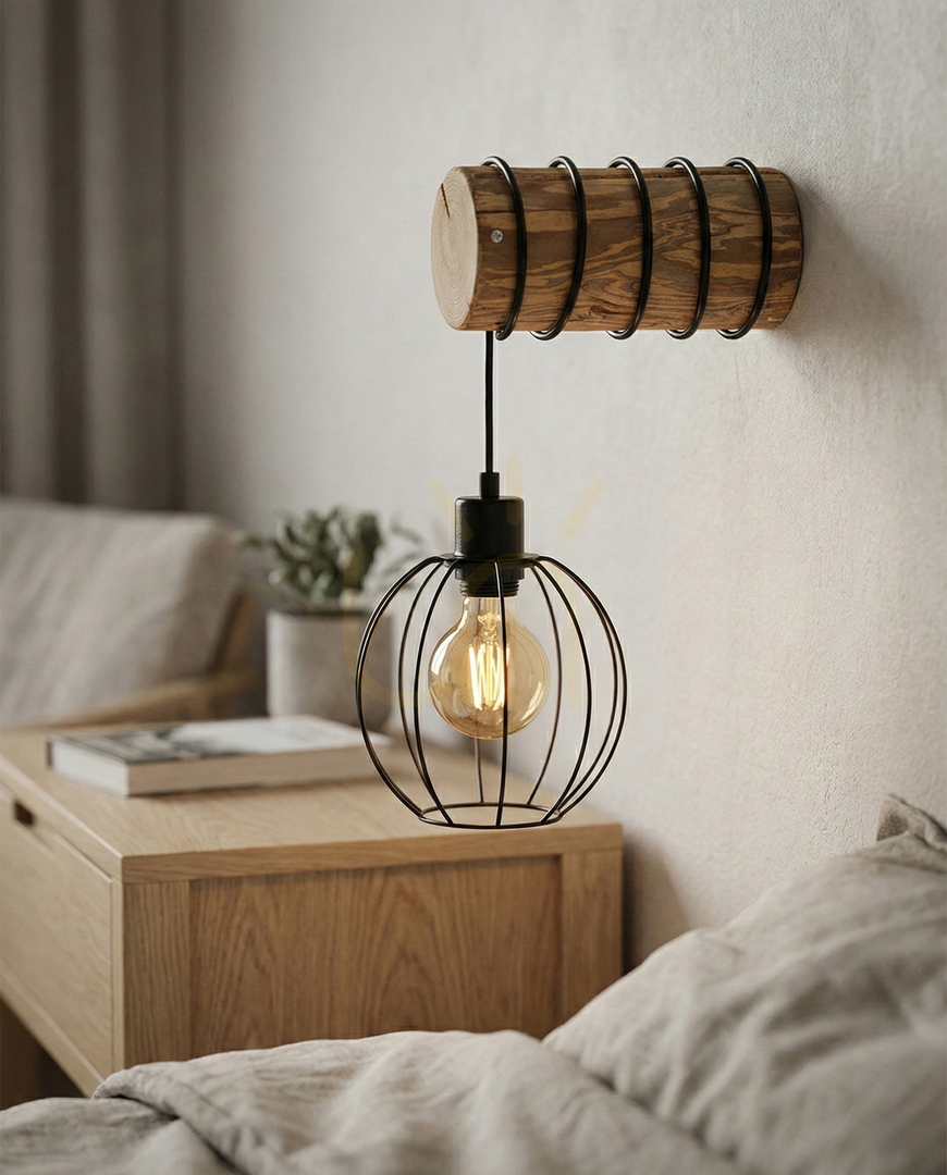 View Lumo Wall Sconce, Brown/Black, 1xE27, 27 cm Lumo Wall Sconce, Brown/Black, 1xE27, 27 cm