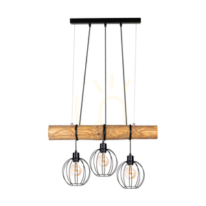 Lumo Pendant Light, Brown/Black, 3xE27, 70 cm small 0