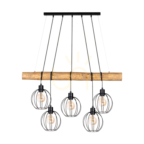 Check Lumo Pendant Light, Brown/Black, 5xE27, 115 cm