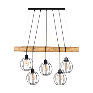 Lumo Pendant Light, Brown/Black, 5xE27, 115 cm 0 Lumo Pendant Light, Brown/Black, 5xE27, 115 cm small 0