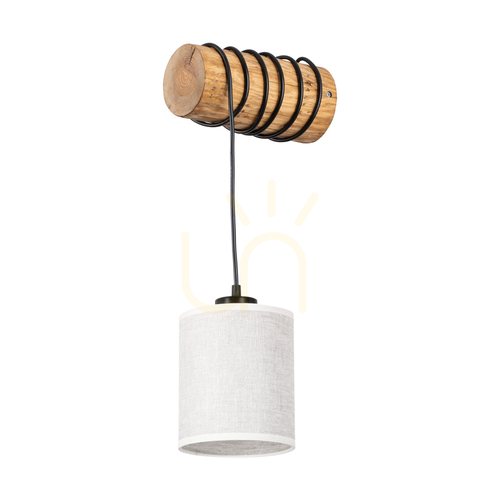 Check Brinova TRENO brown wall light with beige linen shade, 1×E27