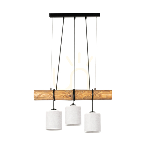 Check Treno Pendant Light, Brown/Black, Beige Shade, 3xE27, 70 cm