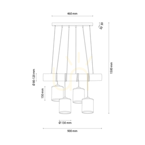 Treno Pendant Light, Brown/Black, Beige Shade, 4xE27, 90 cm 1 Treno Pendant Light, Brown/Black, Beige Shade, 4xE27, 90 cm small 1