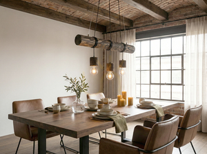 Skog Pendant Light, Walnut/Black, 3xE27, 70 cm small 1